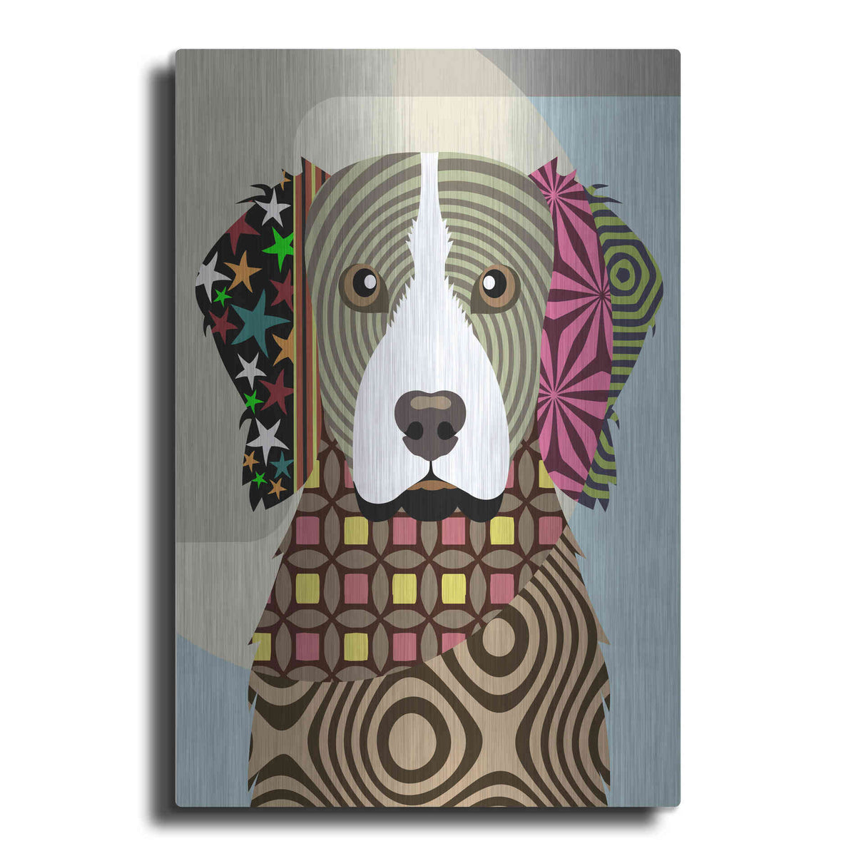 Luxe Metal Art 'Brittany Spaniel' by Lanre Adefioyue, Metal Wall Art