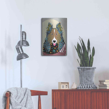 Luxe Metal Art 'Rough Collie' by Lanre Adefioyue, Metal Wall Art,16x24