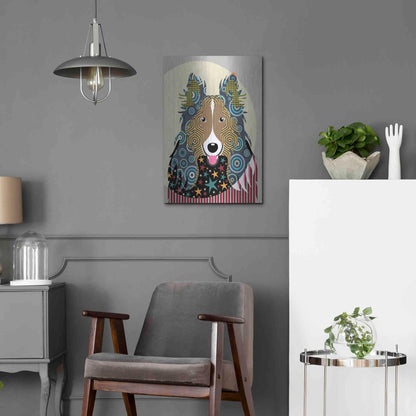 Luxe Metal Art 'Rough Collie' by Lanre Adefioyue, Metal Wall Art,16x24