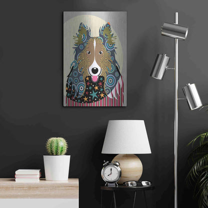 Luxe Metal Art 'Rough Collie' by Lanre Adefioyue, Metal Wall Art,16x24