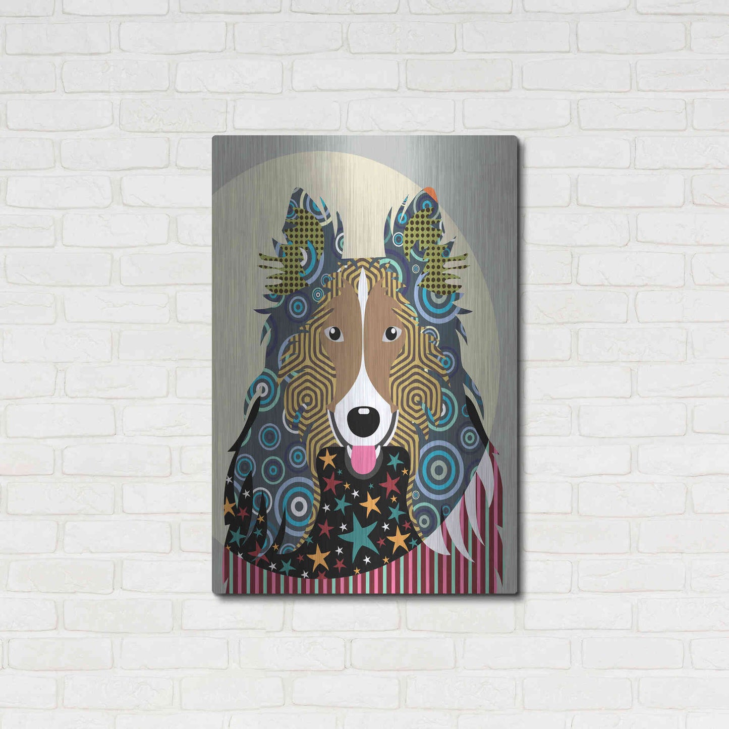 Luxe Metal Art 'Rough Collie' by Lanre Adefioyue, Metal Wall Art,24x36