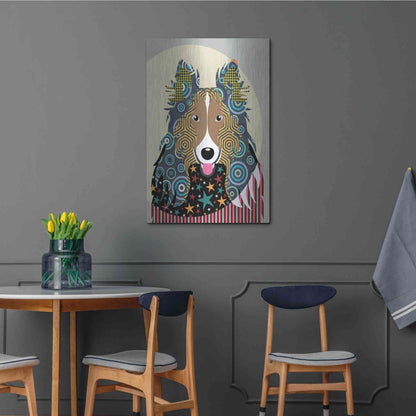 Luxe Metal Art 'Rough Collie' by Lanre Adefioyue, Metal Wall Art,24x36