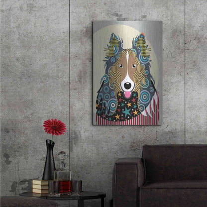 Luxe Metal Art 'Rough Collie' by Lanre Adefioyue, Metal Wall Art,24x36