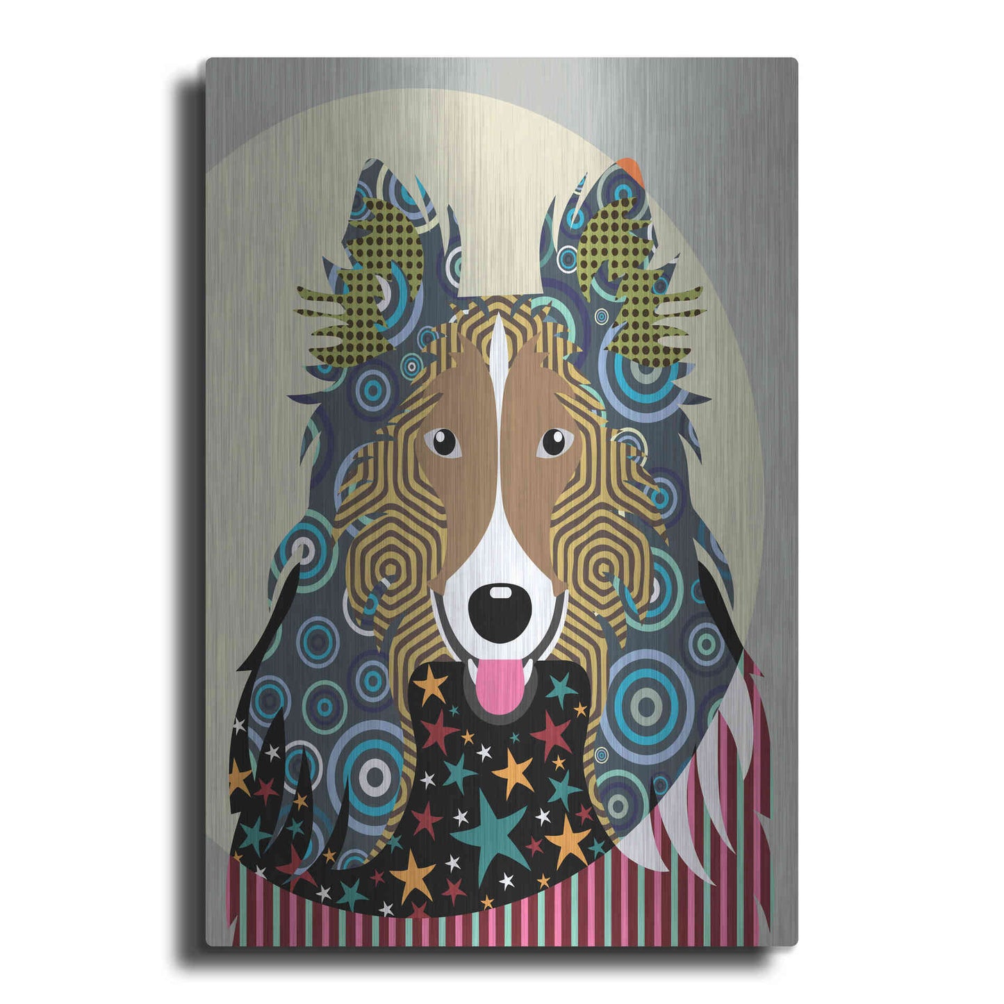 Luxe Metal Art 'Rough Collie' by Lanre Adefioyue, Metal Wall Art