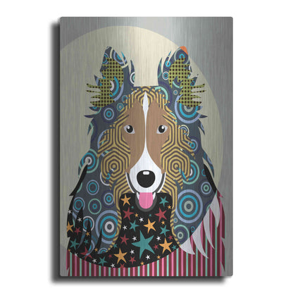 Luxe Metal Art 'Rough Collie' by Lanre Adefioyue, Metal Wall Art