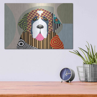 Luxe Metal Art 'Saint Bernard' by Lanre Adefioyue, Metal Wall Art,16x12