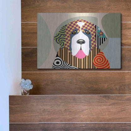 Luxe Metal Art 'Saint Bernard' by Lanre Adefioyue, Metal Wall Art,16x12
