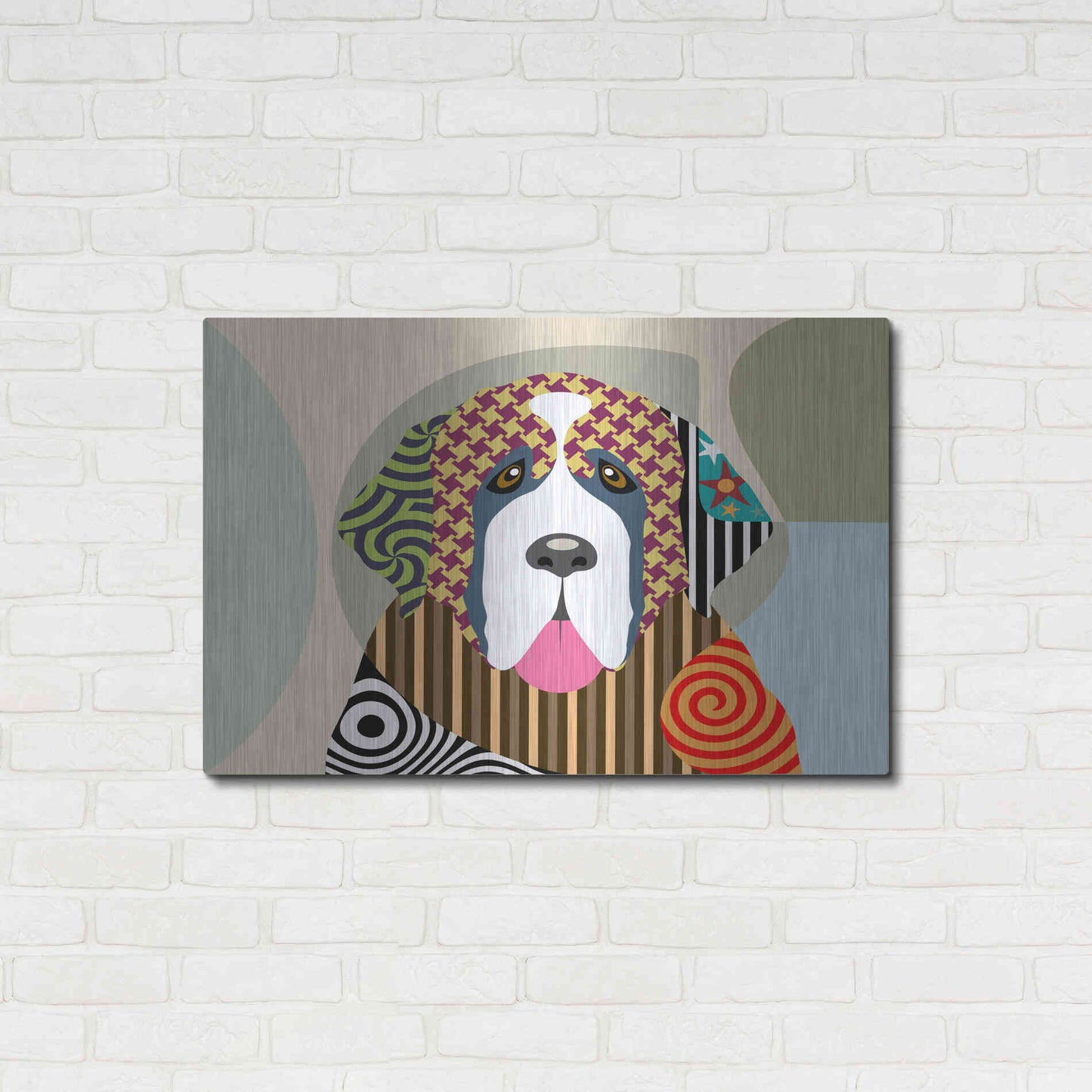 Luxe Metal Art 'Saint Bernard' by Lanre Adefioyue, Metal Wall Art,36x24