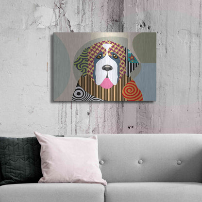 Luxe Metal Art 'Saint Bernard' by Lanre Adefioyue, Metal Wall Art,36x24