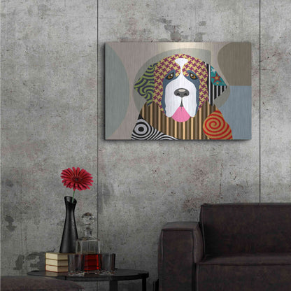 Luxe Metal Art 'Saint Bernard' by Lanre Adefioyue, Metal Wall Art,36x24