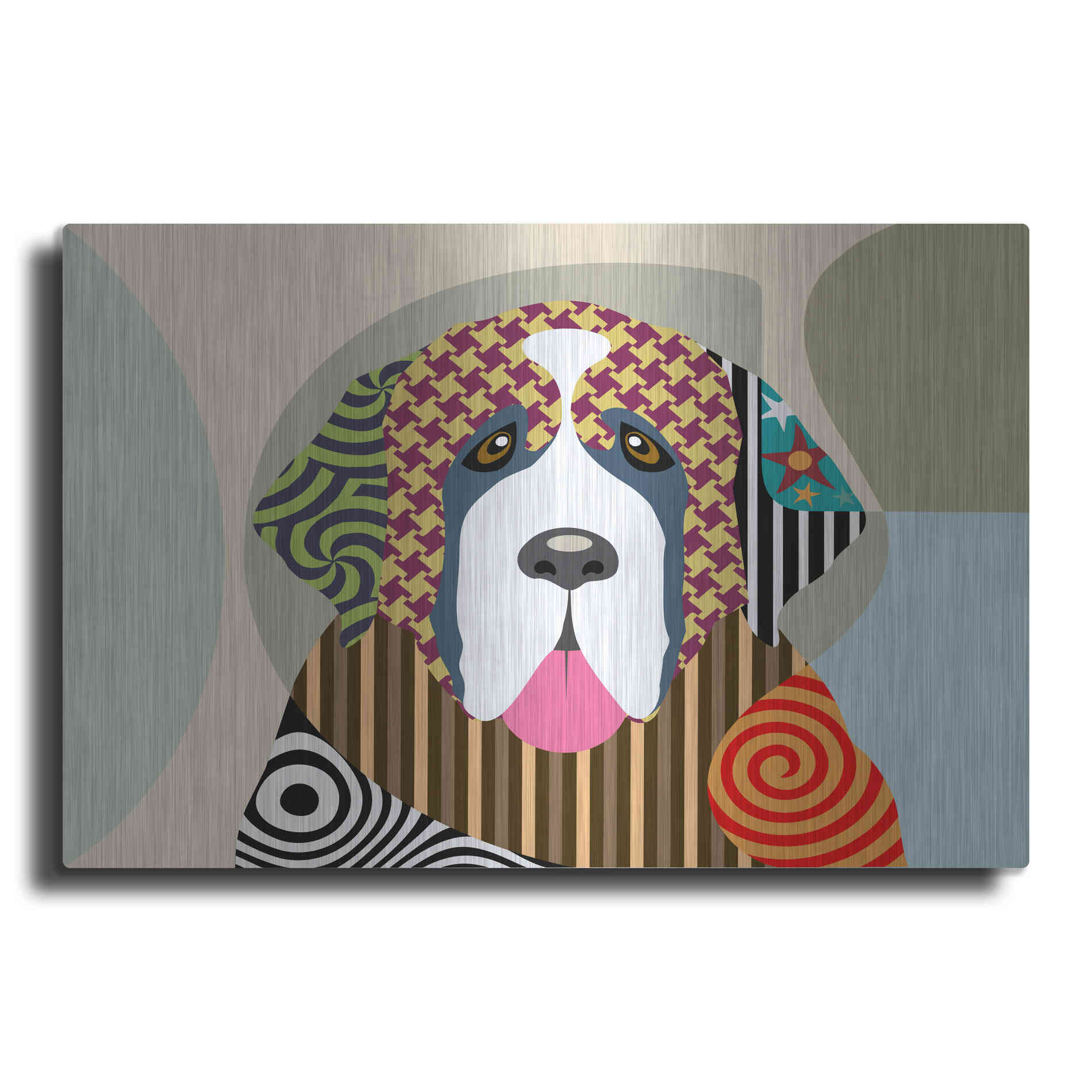 Luxe Metal Art 'Saint Bernard' by Lanre Adefioyue, Metal Wall Art