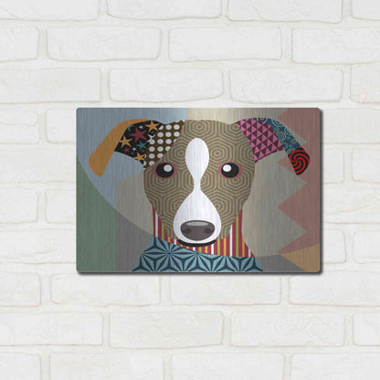 Luxe Metal Art 'Whippet' by Lanre Adefioyue, Metal Wall Art,16x12