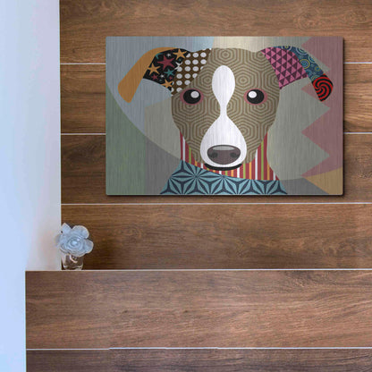 Luxe Metal Art 'Whippet' by Lanre Adefioyue, Metal Wall Art,16x12