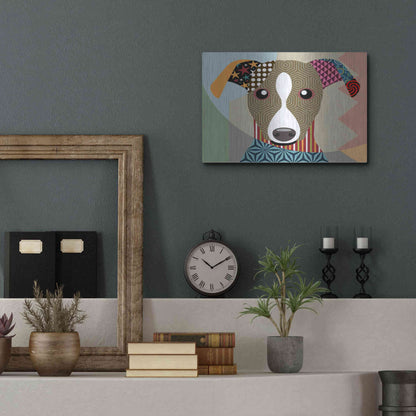 Luxe Metal Art 'Whippet' by Lanre Adefioyue, Metal Wall Art,16x12