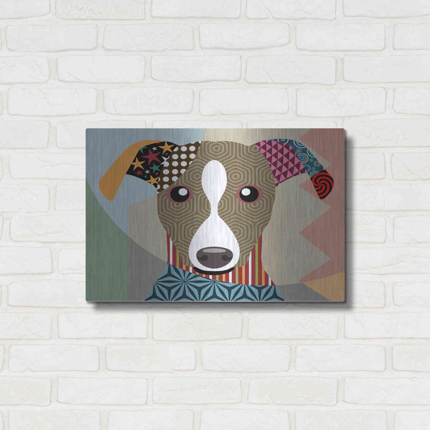 Luxe Metal Art 'Whippet' by Lanre Adefioyue, Metal Wall Art,24x16