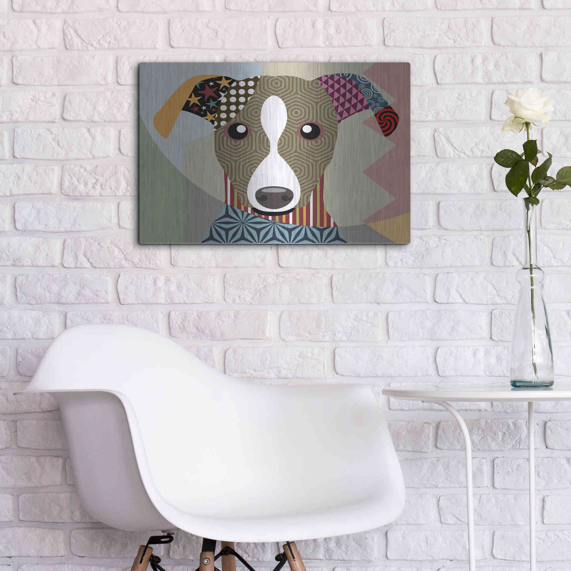 Luxe Metal Art 'Whippet' by Lanre Adefioyue, Metal Wall Art,24x16