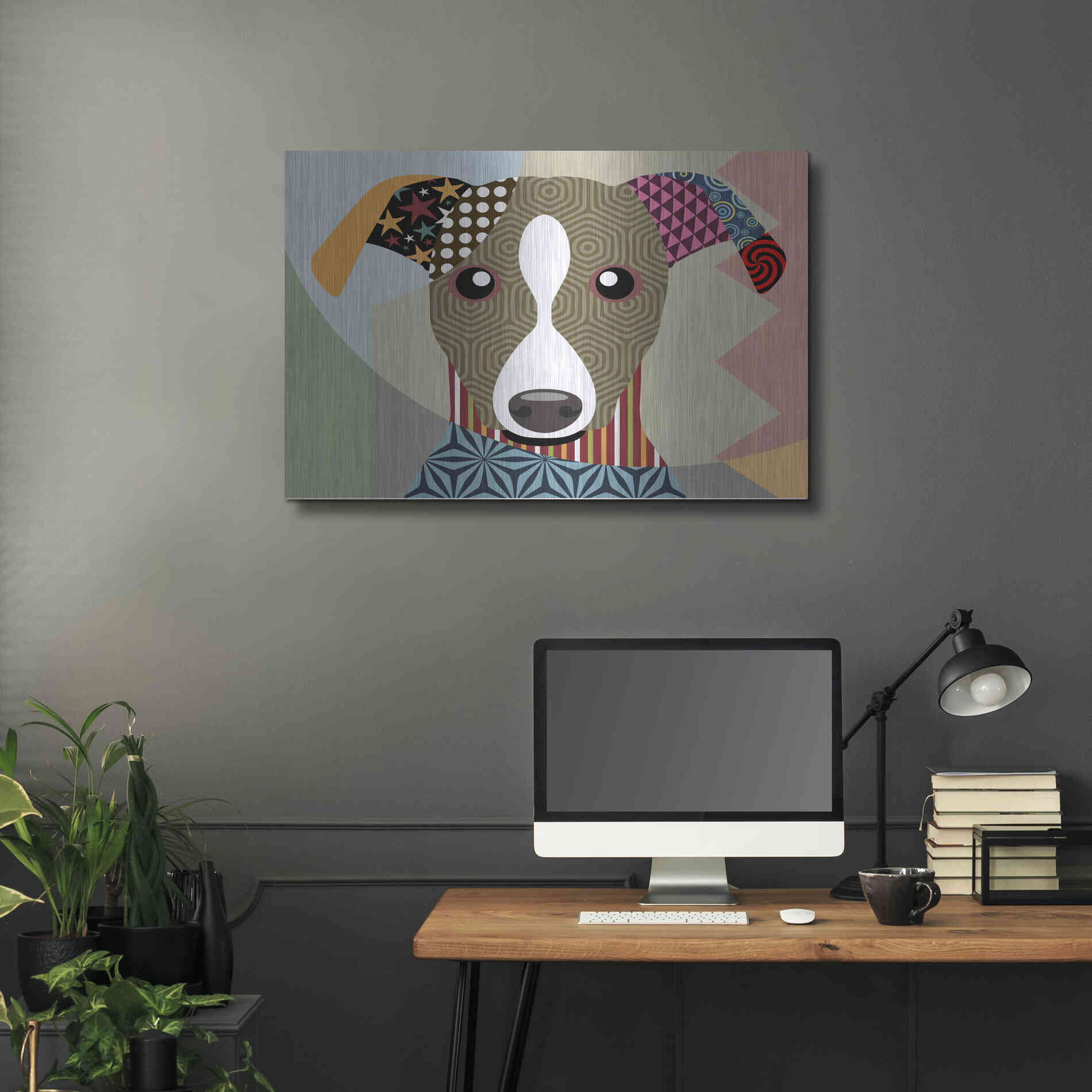 Luxe Metal Art 'Whippet' by Lanre Adefioyue, Metal Wall Art,36x24