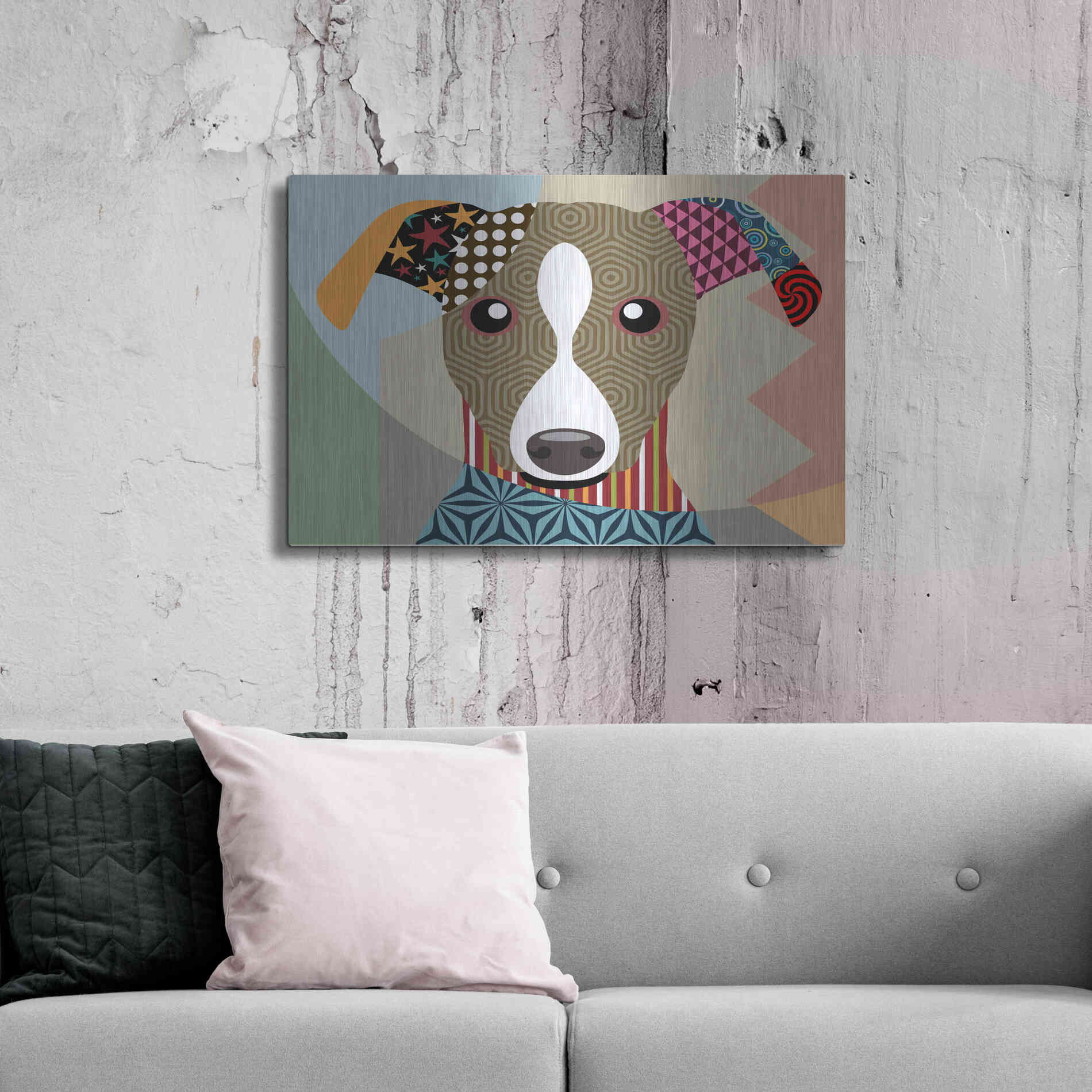 Luxe Metal Art 'Whippet' by Lanre Adefioyue, Metal Wall Art,36x24