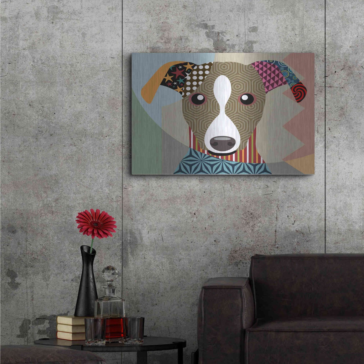 Luxe Metal Art 'Whippet' by Lanre Adefioyue, Metal Wall Art,36x24