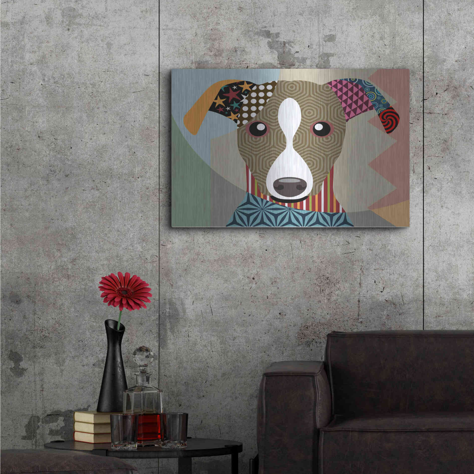 Luxe Metal Art 'Whippet' by Lanre Adefioyue, Metal Wall Art,36x24