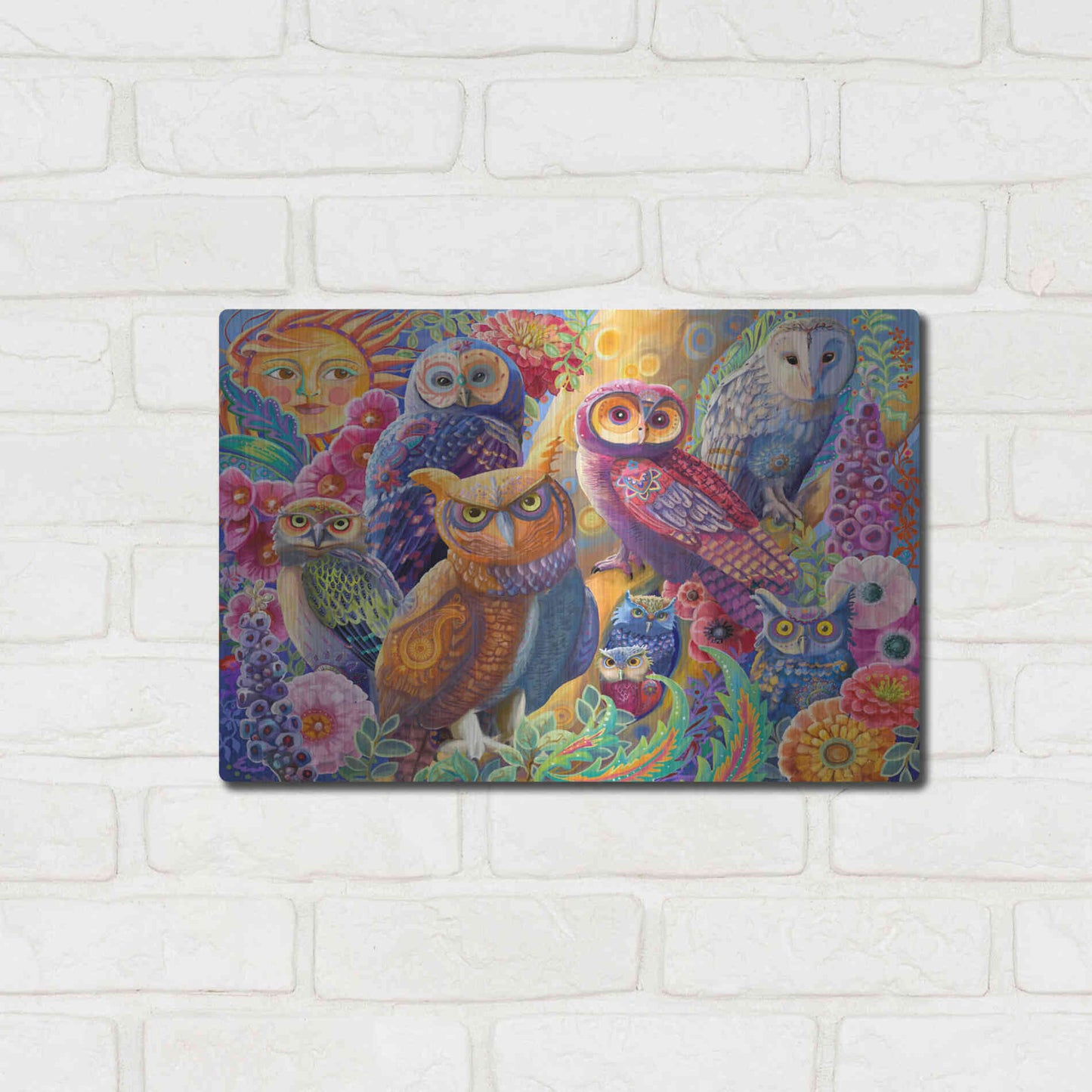 Luxe Metal Art 'Owl Autonomy' by Laura Audi, Metal Wall Art,16x12