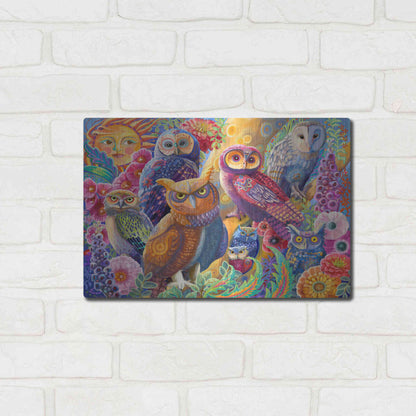 Luxe Metal Art 'Owl Autonomy' by Laura Audi, Metal Wall Art,16x12