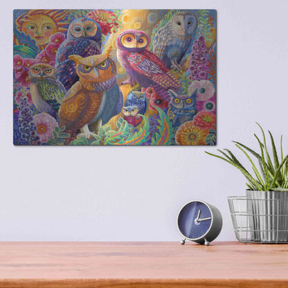Luxe Metal Art 'Owl Autonomy' by Laura Audi, Metal Wall Art,16x12