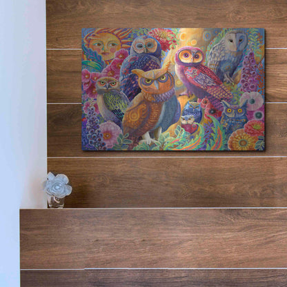 Luxe Metal Art 'Owl Autonomy' by Laura Audi, Metal Wall Art,16x12