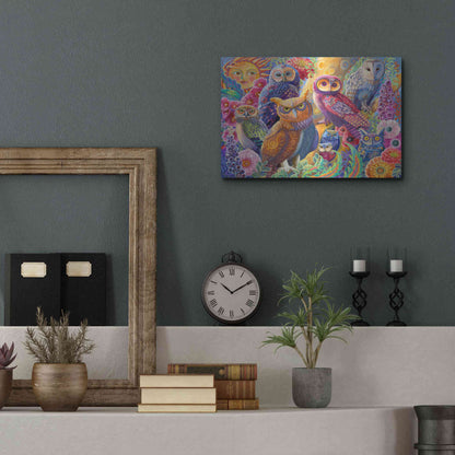 Luxe Metal Art 'Owl Autonomy' by Laura Audi, Metal Wall Art,16x12