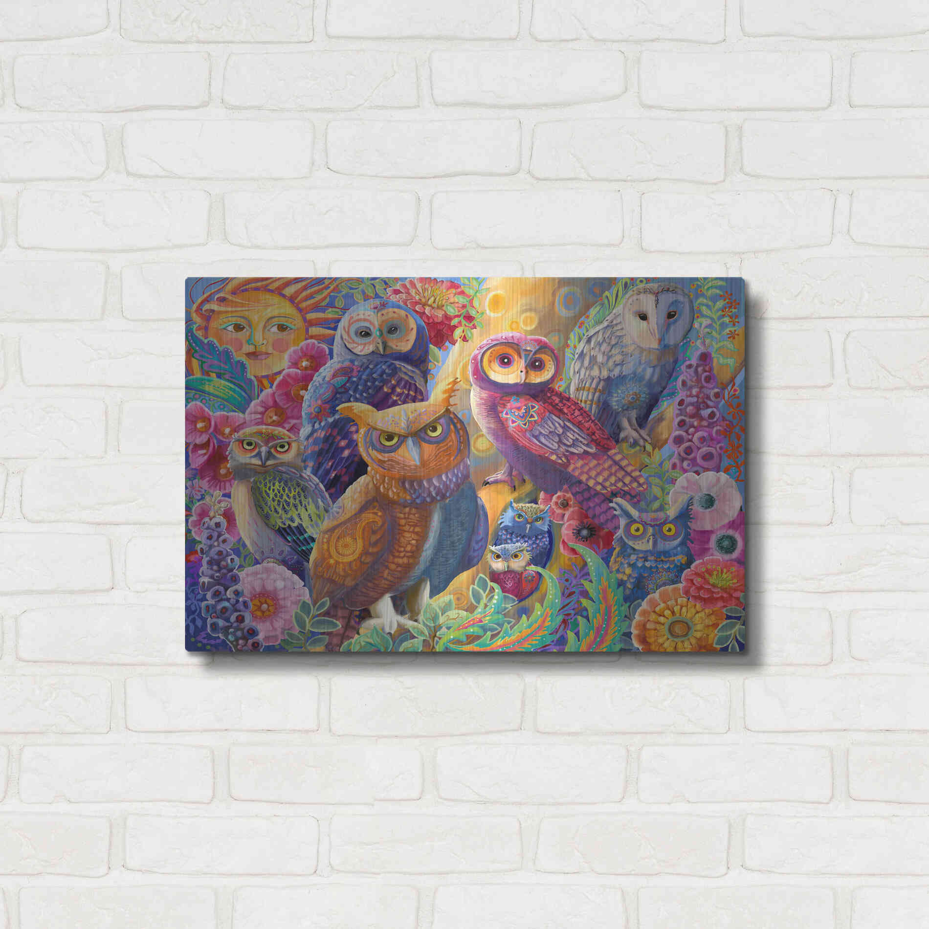 Luxe Metal Art 'Owl Autonomy' by Laura Audi, Metal Wall Art,24x16