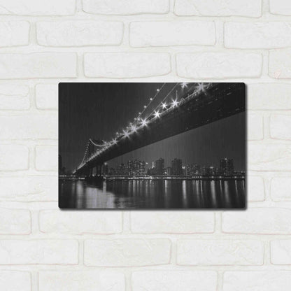 Luxe Metal Art 'Manhattan Bridge' by Katherine Gendreau, Metal Wall Art,16x12