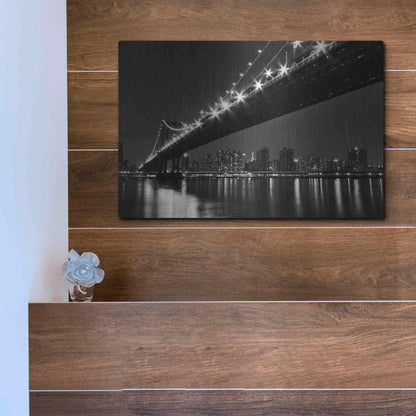 Luxe Metal Art 'Manhattan Bridge' by Katherine Gendreau, Metal Wall Art,16x12