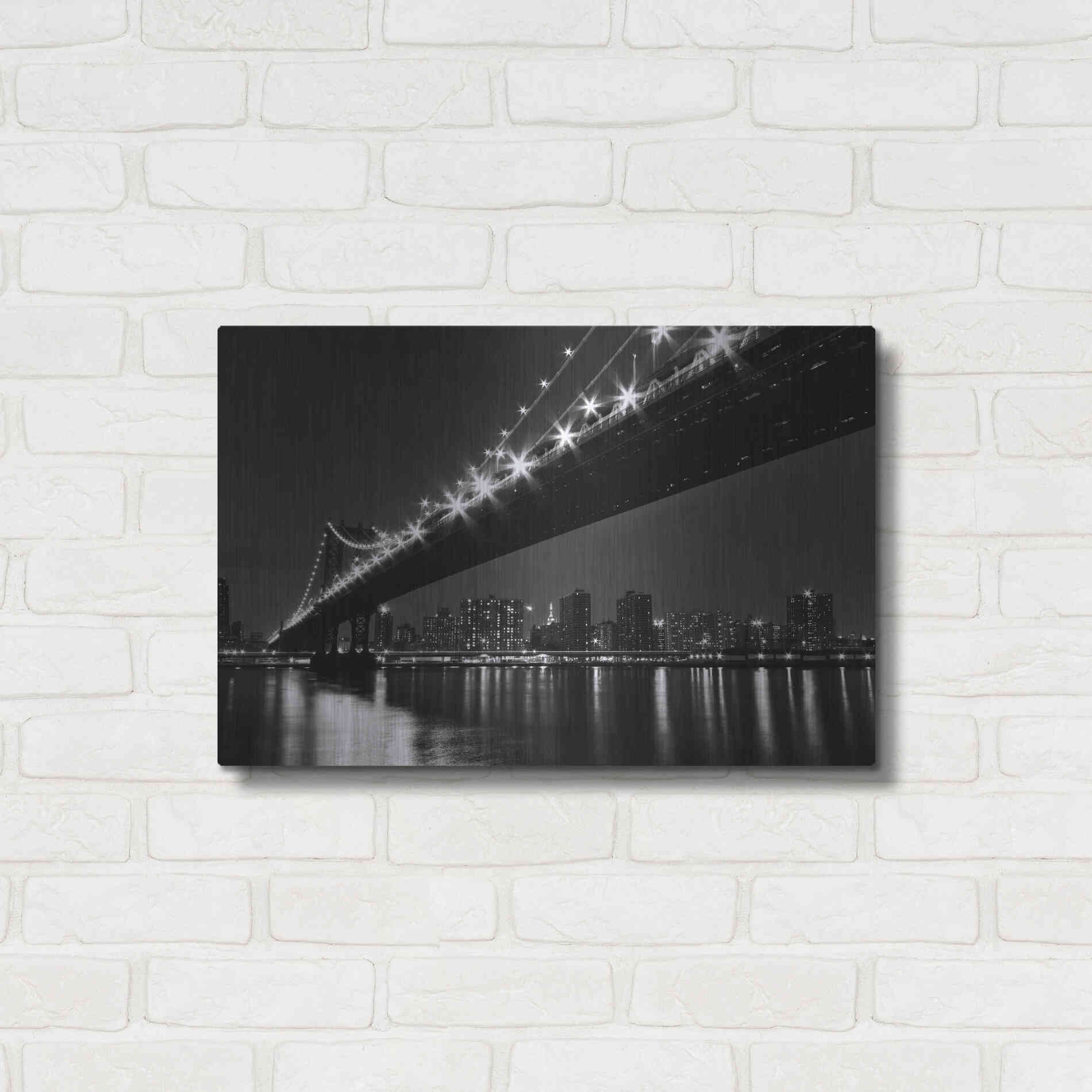 Luxe Metal Art 'Manhattan Bridge' by Katherine Gendreau, Metal Wall Art,24x16