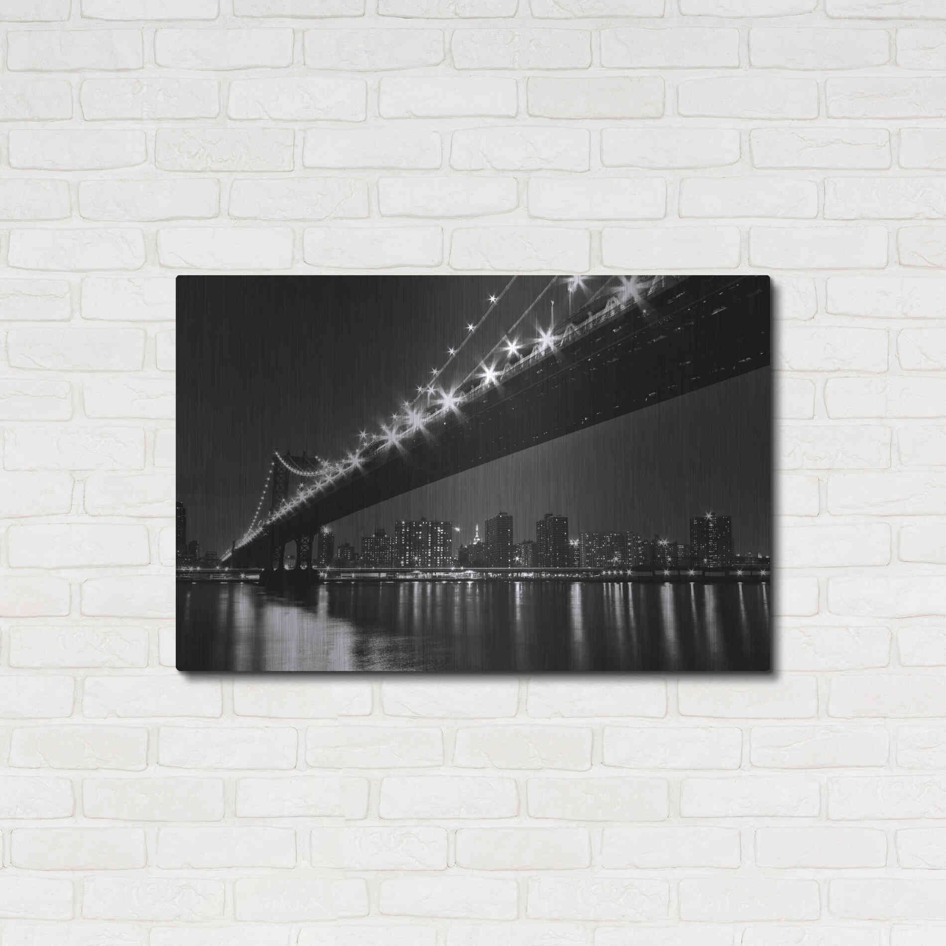 Luxe Metal Art 'Manhattan Bridge' by Katherine Gendreau, Metal Wall Art,36x24
