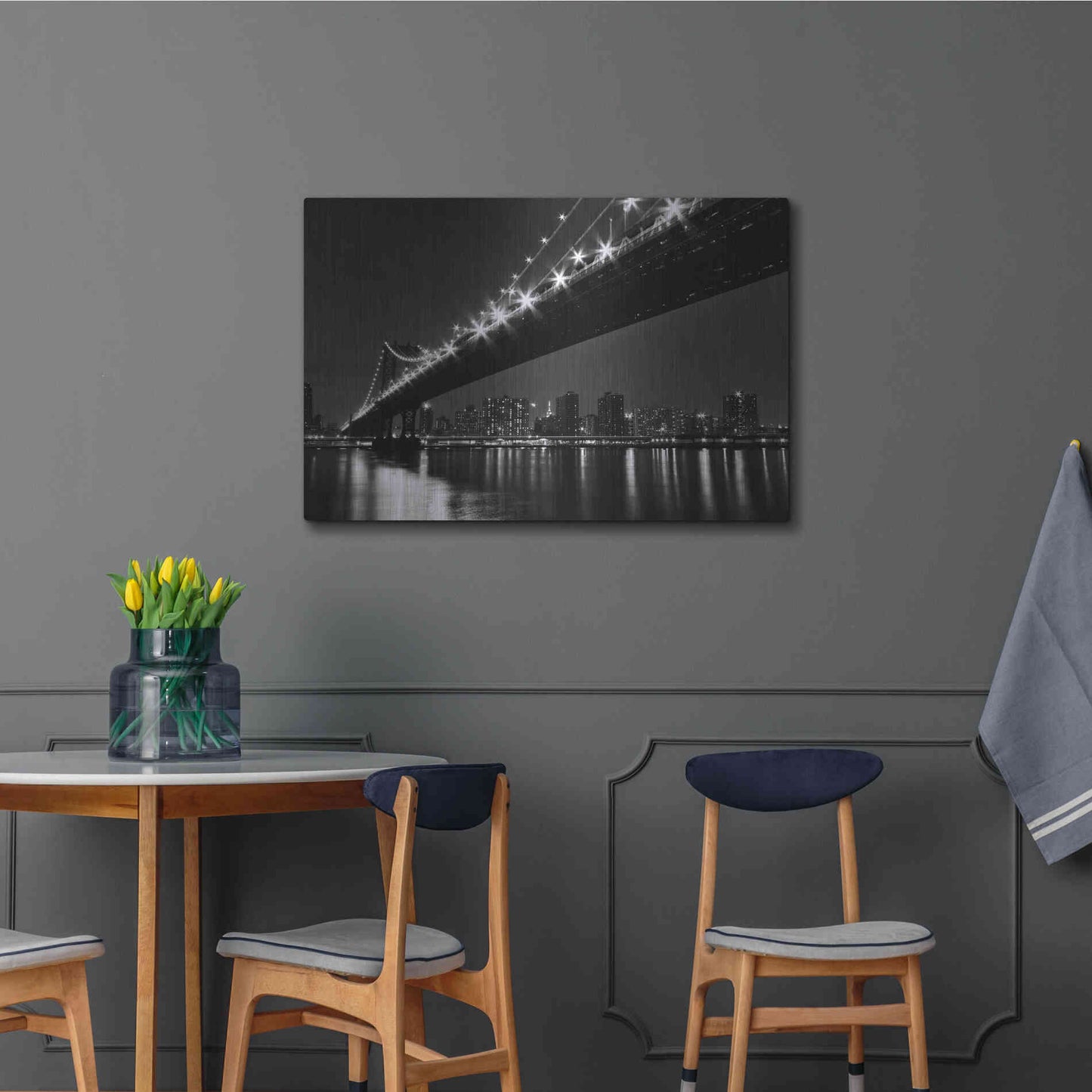 Luxe Metal Art 'Manhattan Bridge' by Katherine Gendreau, Metal Wall Art,36x24