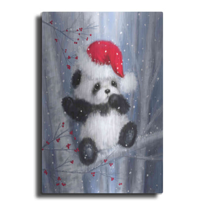 Luxe Metal Art 'Christmas Panda' by Makiko, Metal Wall Art