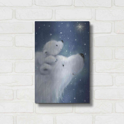 Luxe Metal Art 'Polar Bear And Cub 2' by Makiko, Metal Wall Art,12x16