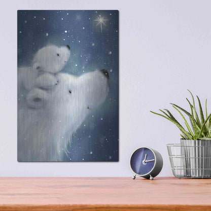 Luxe Metal Art 'Polar Bear And Cub 2' by Makiko, Metal Wall Art,12x16