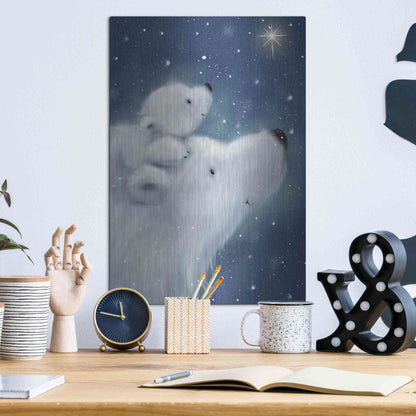 Luxe Metal Art 'Polar Bear And Cub 2' by Makiko, Metal Wall Art,12x16