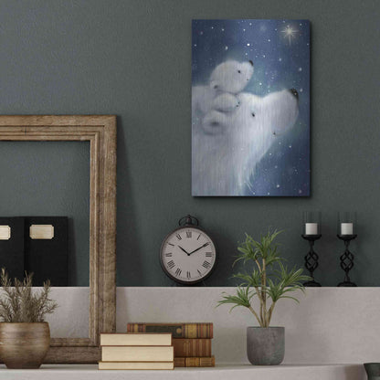 Luxe Metal Art 'Polar Bear And Cub 2' by Makiko, Metal Wall Art,12x16