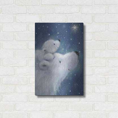 Luxe Metal Art 'Polar Bear And Cub 2' by Makiko, Metal Wall Art,16x24