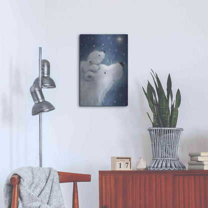Luxe Metal Art 'Polar Bear And Cub 2' by Makiko, Metal Wall Art,16x24