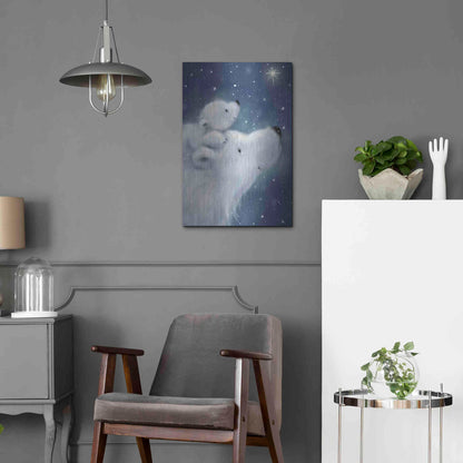 Luxe Metal Art 'Polar Bear And Cub 2' by Makiko, Metal Wall Art,16x24