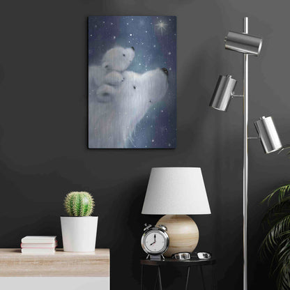 Luxe Metal Art 'Polar Bear And Cub 2' by Makiko, Metal Wall Art,16x24