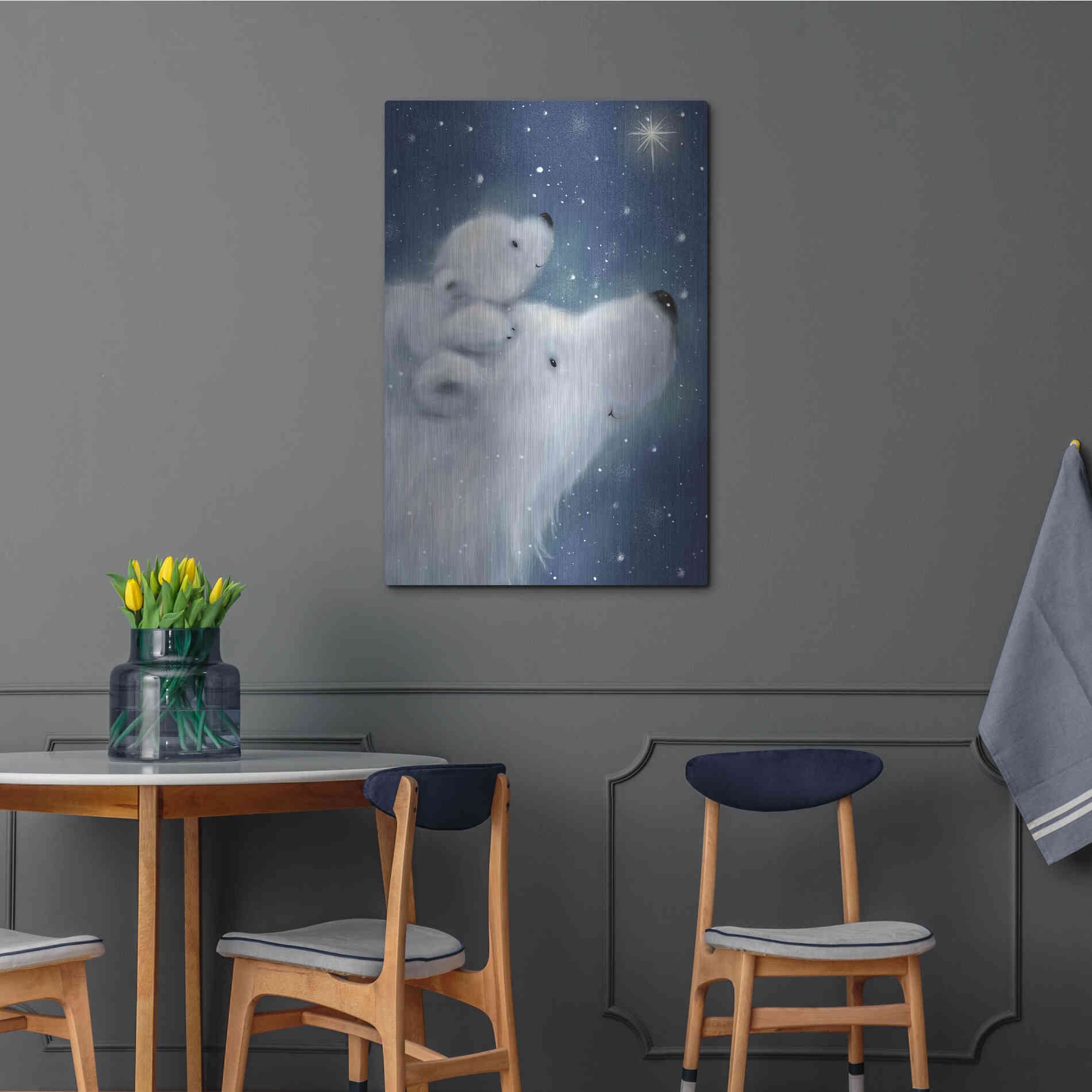 Luxe Metal Art 'Polar Bear And Cub 2' by Makiko, Metal Wall Art,24x36