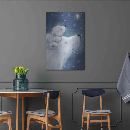 Luxe Metal Art 'Polar Bear And Cub 2' by Makiko, Metal Wall Art,24x36