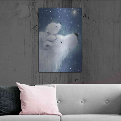Luxe Metal Art 'Polar Bear And Cub 2' by Makiko, Metal Wall Art,24x36