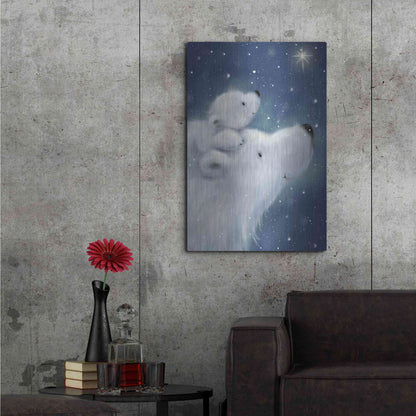 Luxe Metal Art 'Polar Bear And Cub 2' by Makiko, Metal Wall Art,24x36