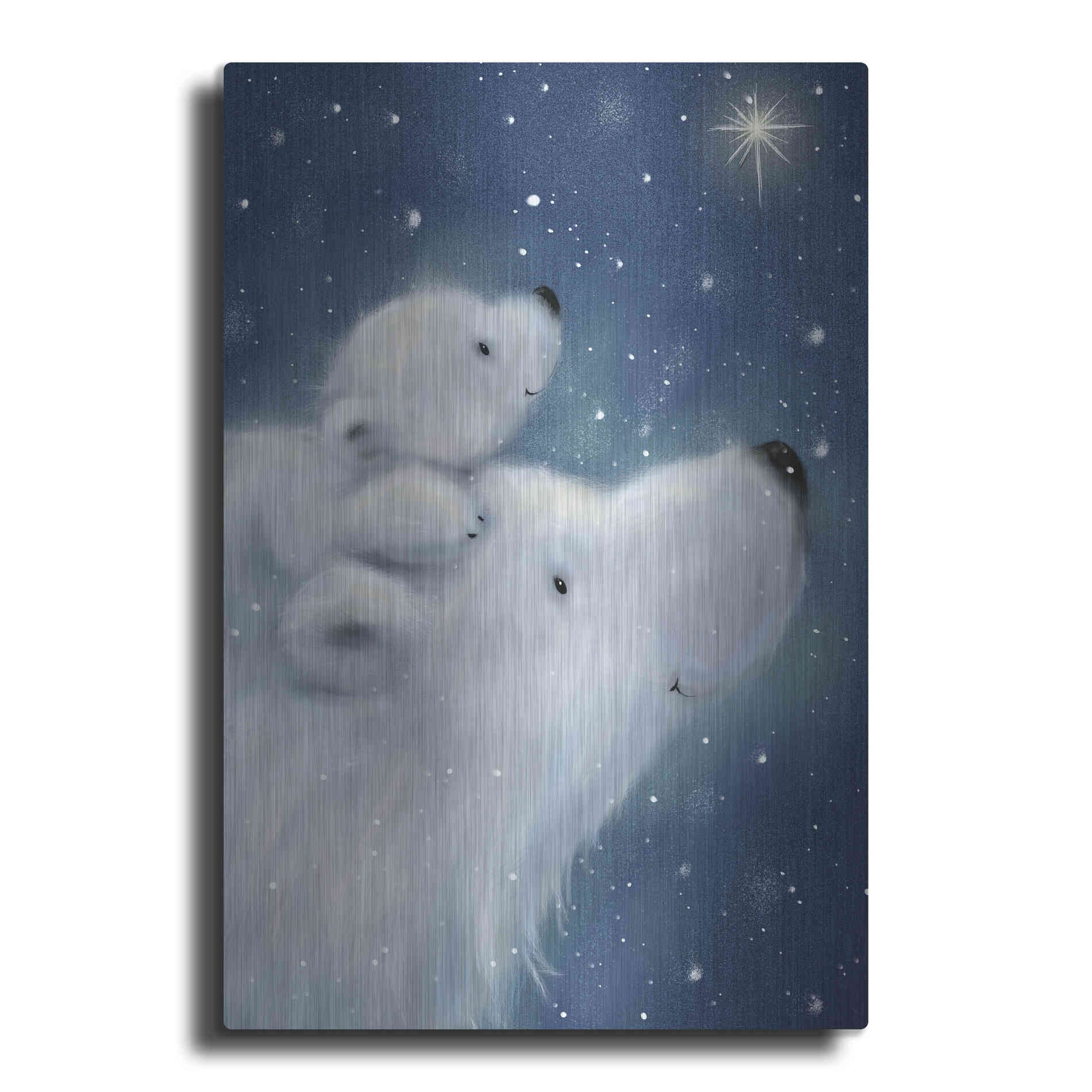 Luxe Metal Art 'Polar Bear And Cub 2' by Makiko, Metal Wall Art