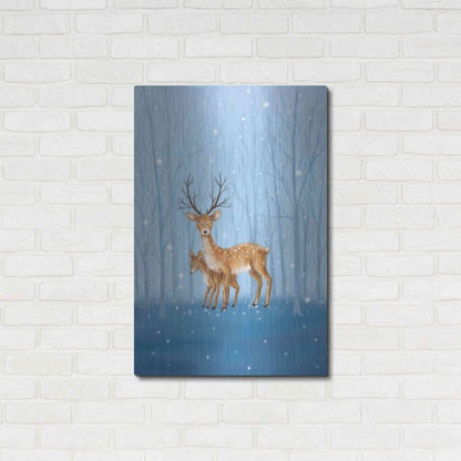 Luxe Metal Art 'Reindeers' by Makiko, Metal Wall Art,24x36